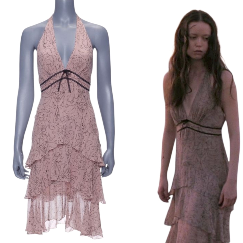 Elegant Pink Halter Dress